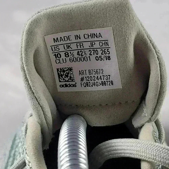 Adidas Pure Boost Running Ash Silver Raw Green B75672 Women Size 10 - Picture 6 of 6